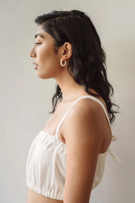 
            
                Load image into Gallery viewer, Michelle Pearl Hoops
            
        