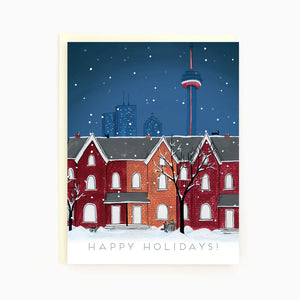 Toronto Snowy Night Holiday Card