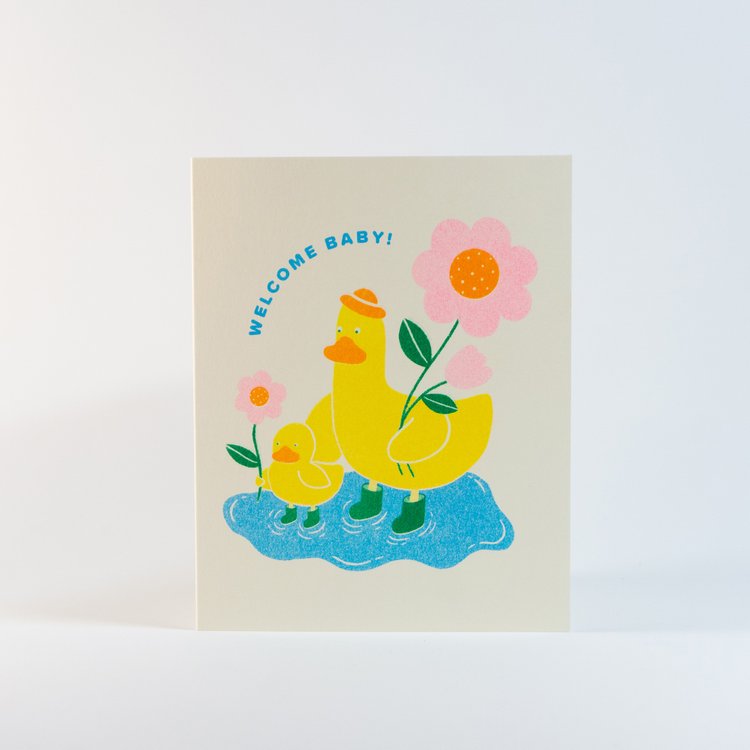 Welcome Baby Duck Greeting Card