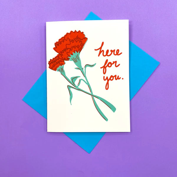 Here For You Carnation Sympathy Card