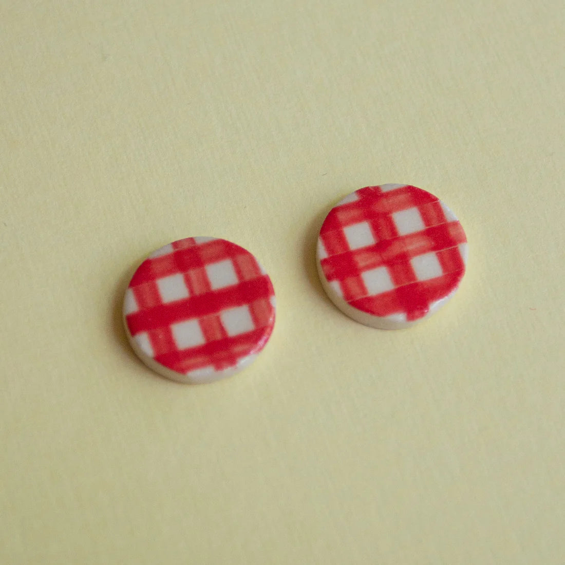 Gingham Stud Earrings