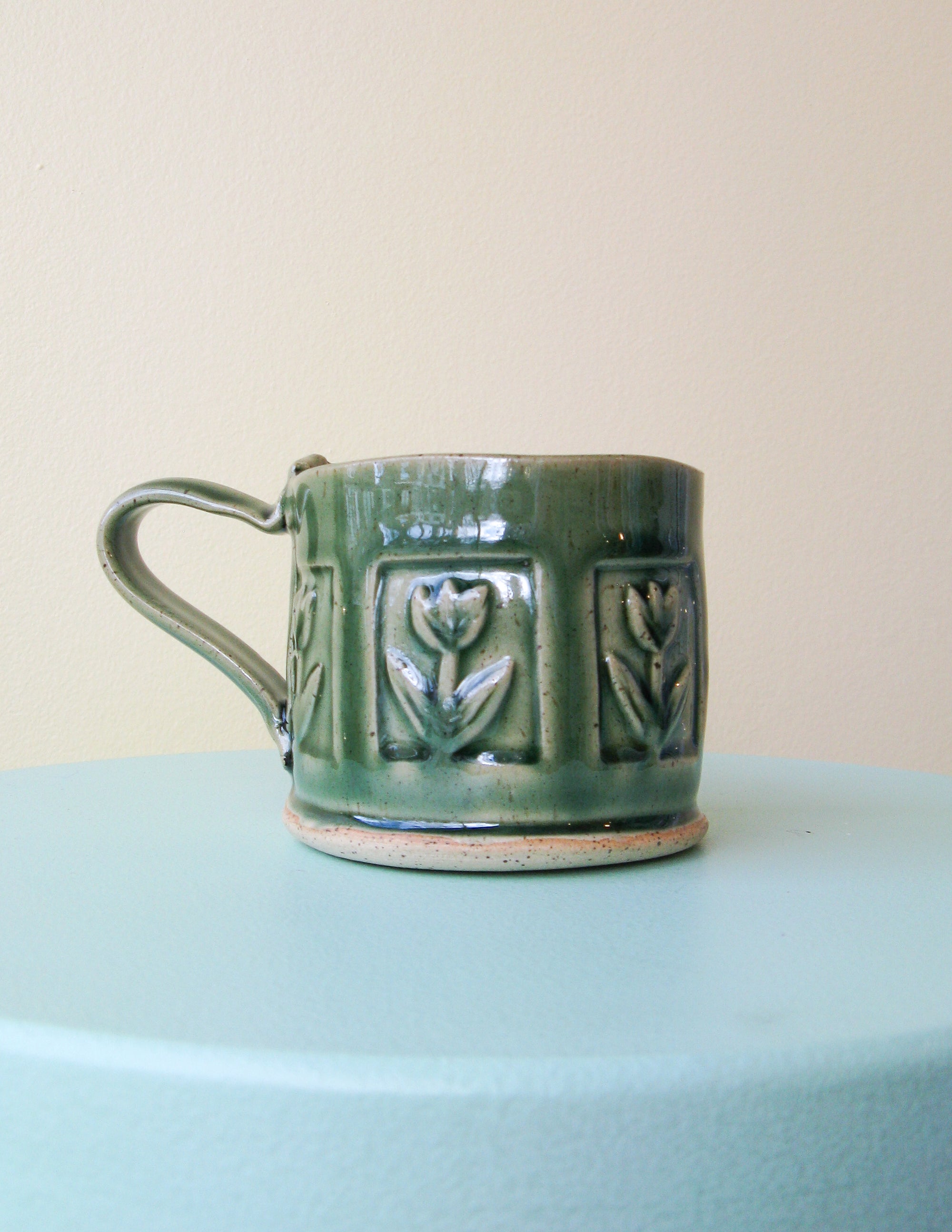 Stamped Flower Tulip Mug