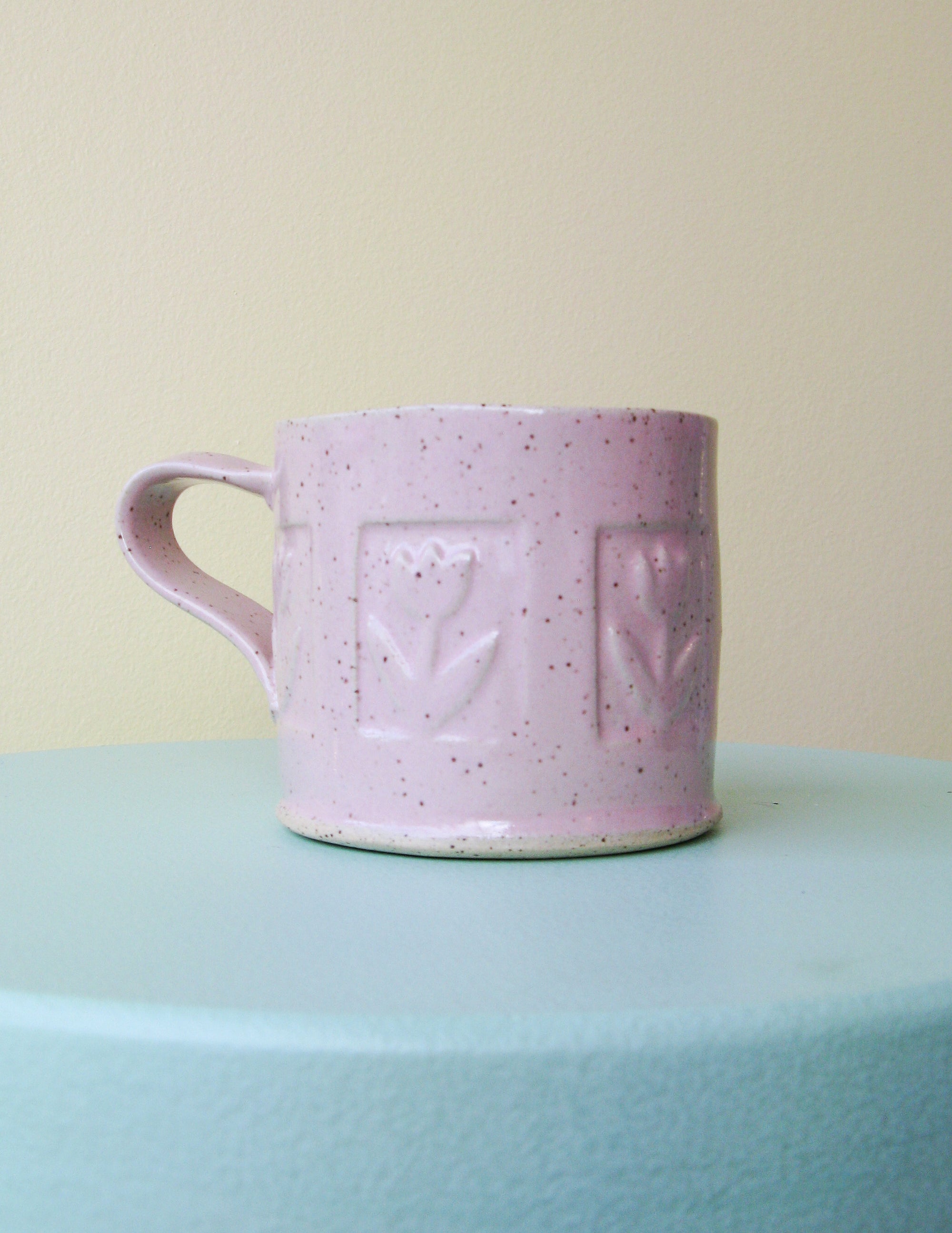 Stamped Flower Tulip Mug