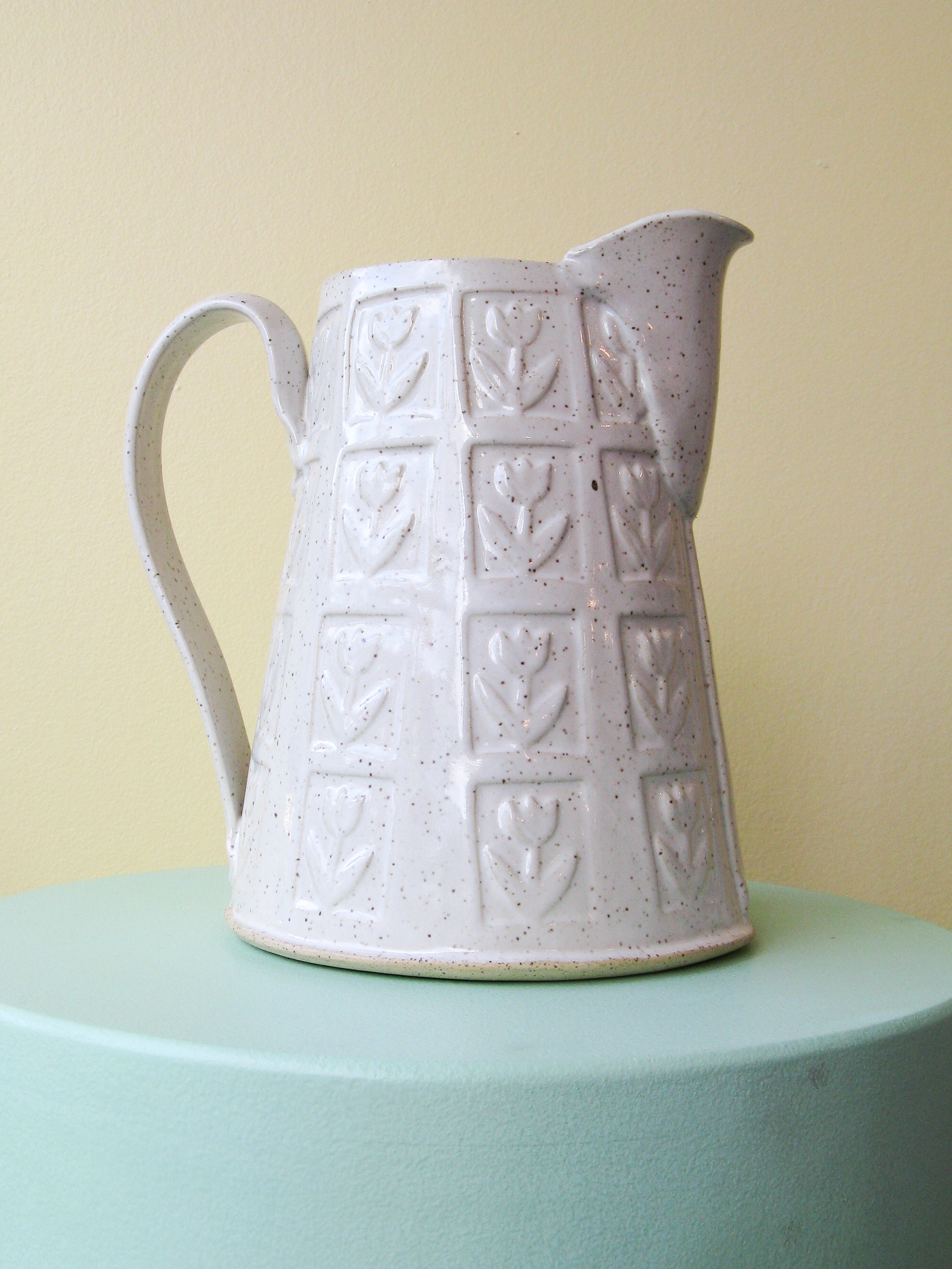 Stamped Flower Tulip Pitcher