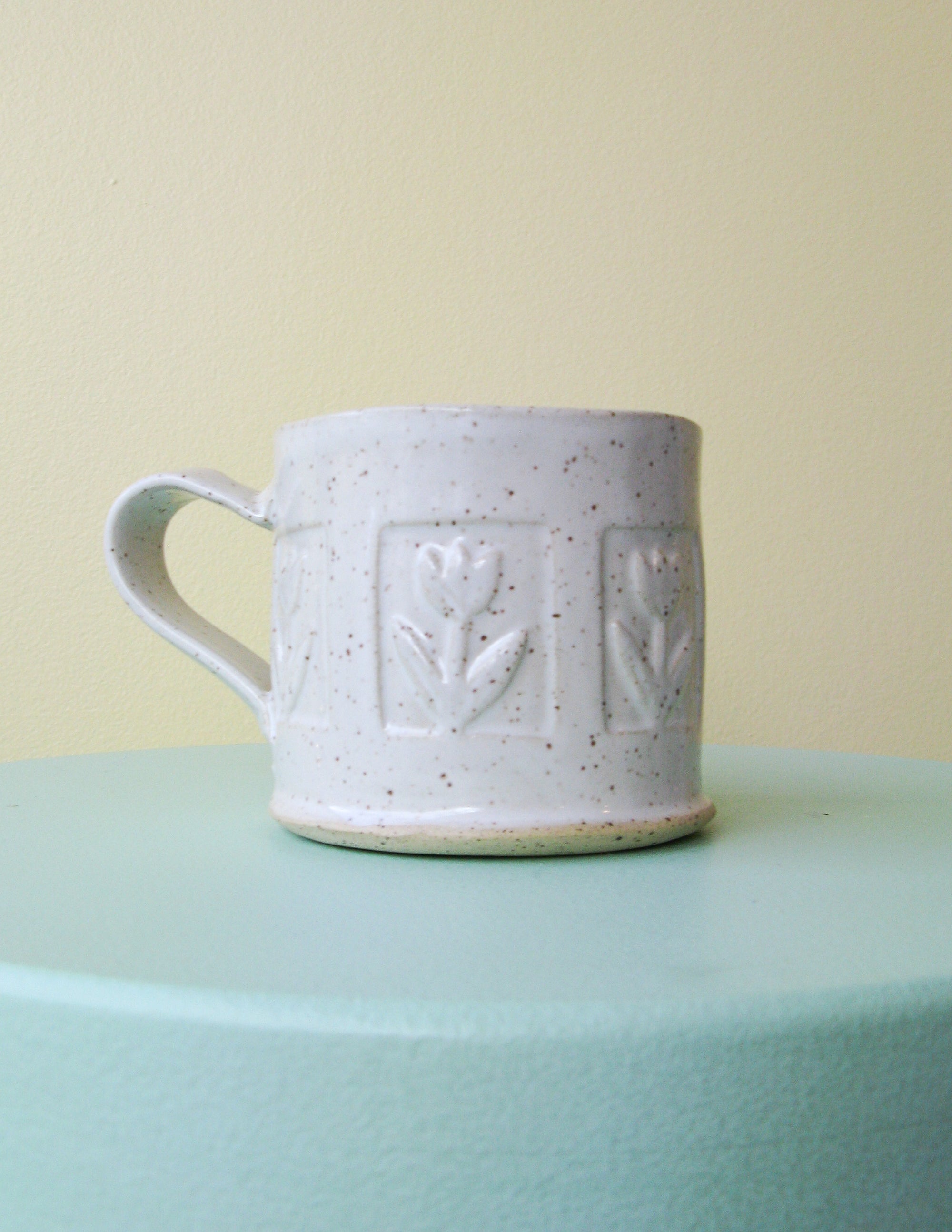 Stamped Flower Tulip Mug