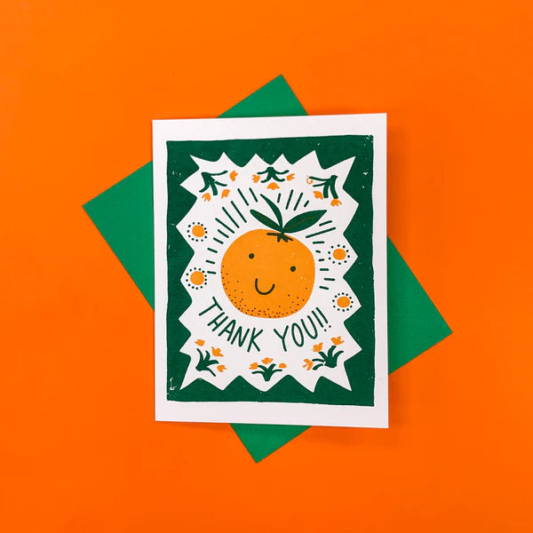 Orange Thank You Card