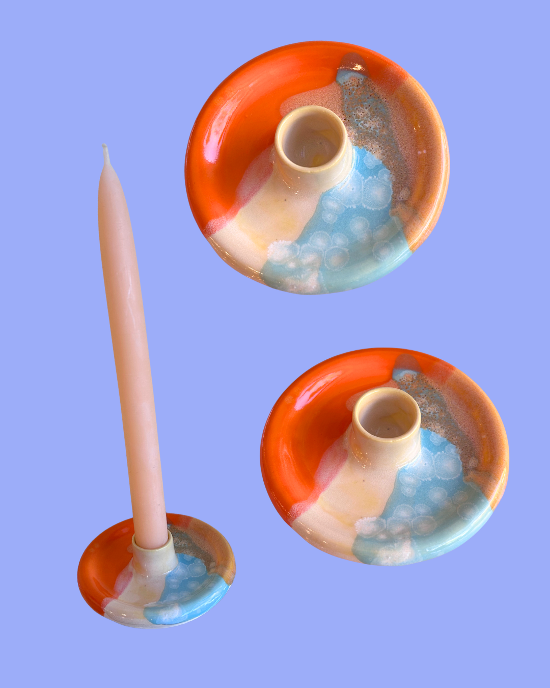 Orange Ceramic Candle Holder