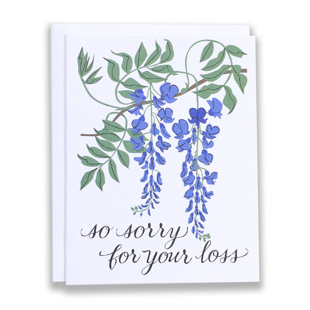 So Sorry For Your Loss Wisteria Condolence Card