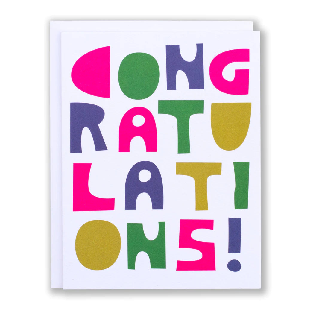 Block Letter Congratulations Card