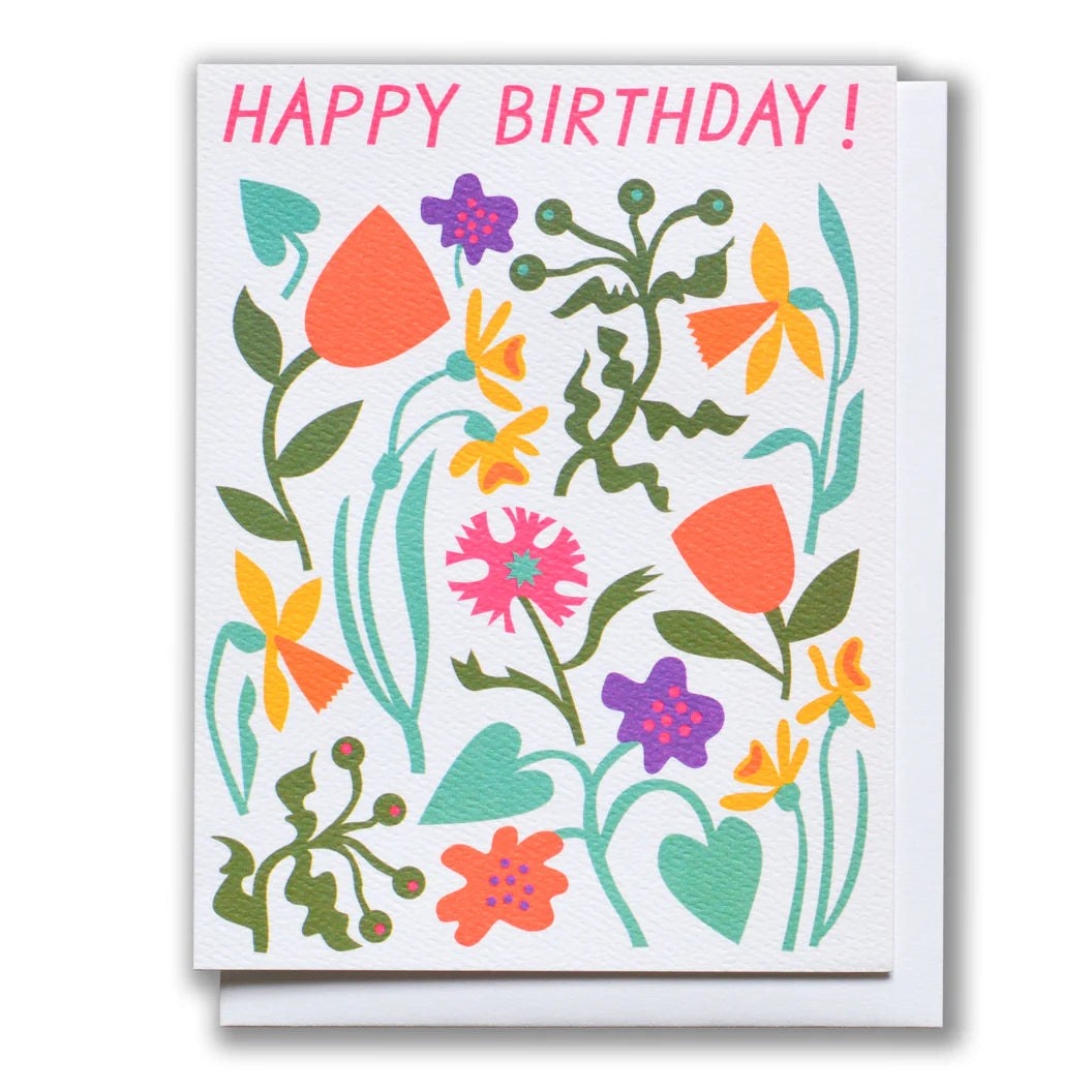 Mod Flowers Birthday Card