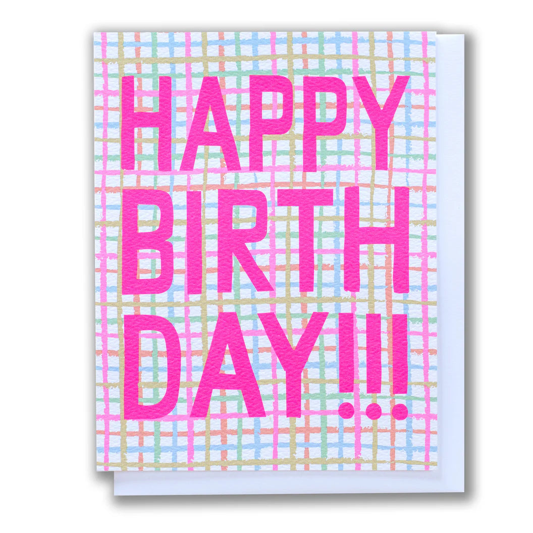 Big Plaid Birthday Card