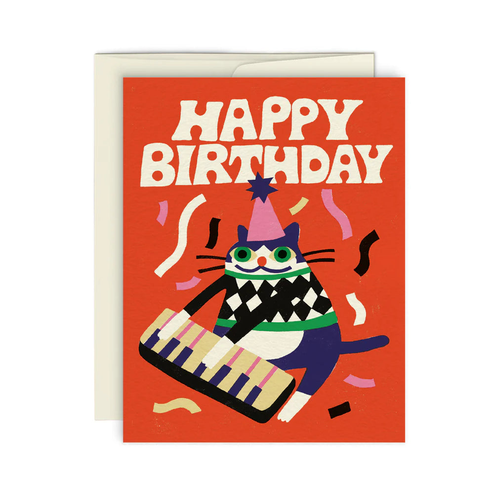 Jazzy Cat Birthday Card