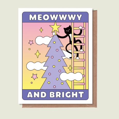 Meowwy And Bright Greeting Card