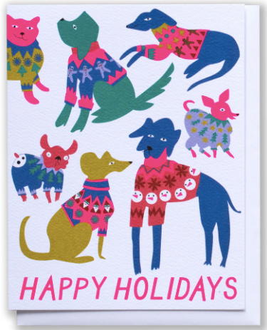 Dogs in Holiday Sweaters Card