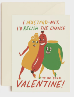 Mustard-Mit Valentine's Day Greeting Card