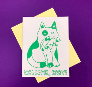 Welcome Baby! Cat Greeting Card