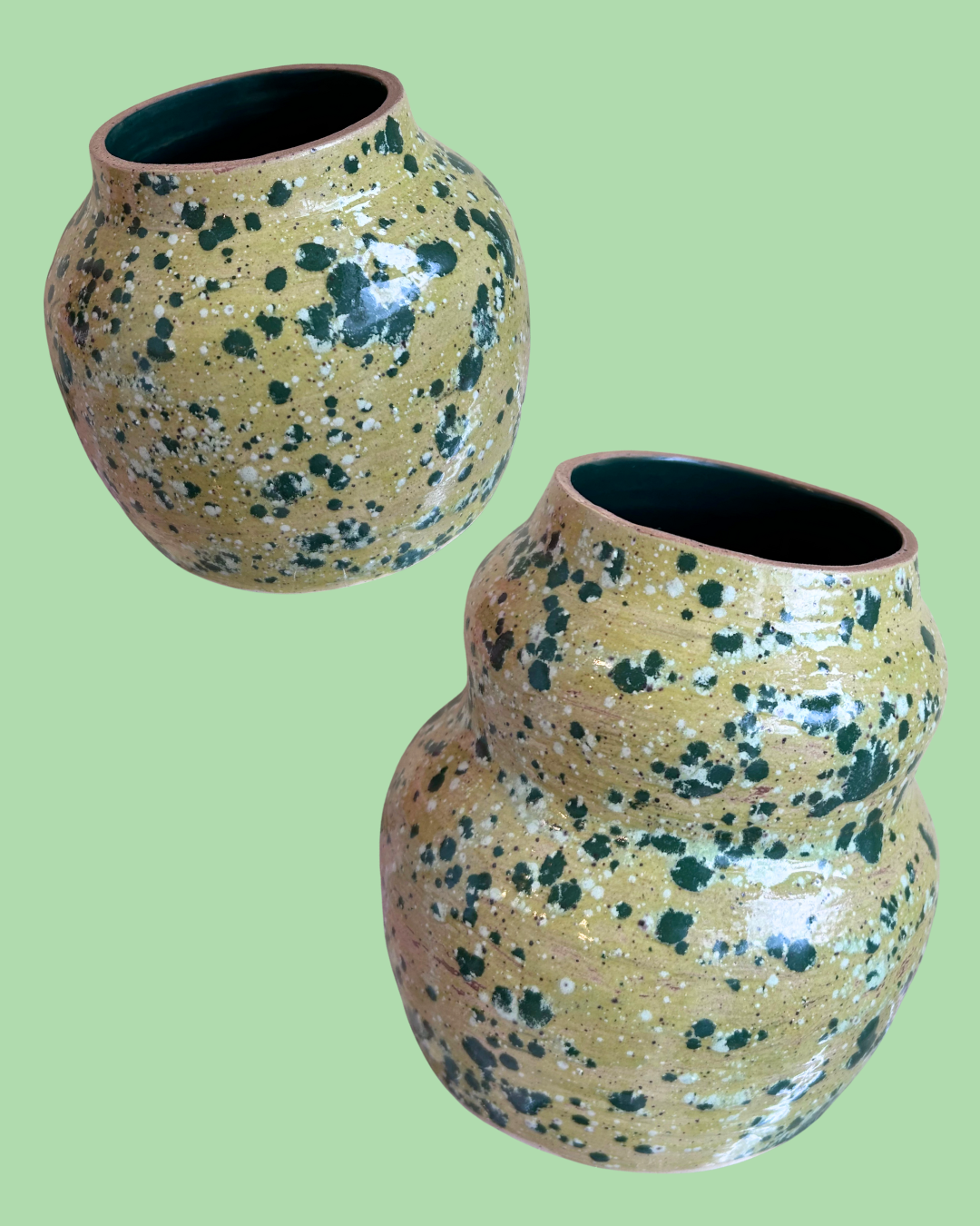 Green Speckled Vase
