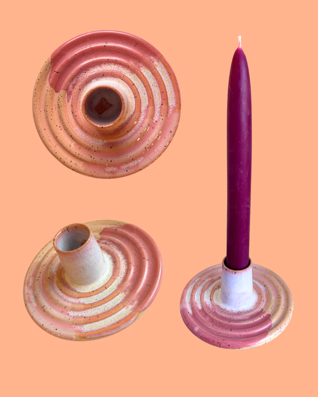 Pink Tones Ceramic Candle Holder