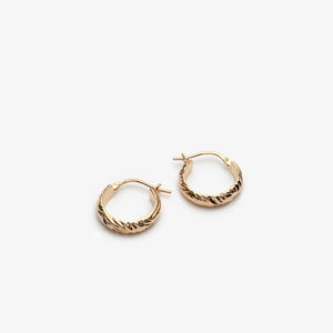 
            
                Load image into Gallery viewer, Frida Textured Gold Hoops
            
        