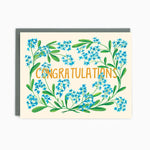 Blue Flower Congratulations Card