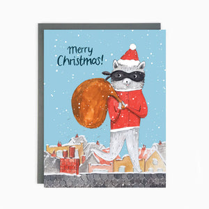 Holiday Raccoon Card