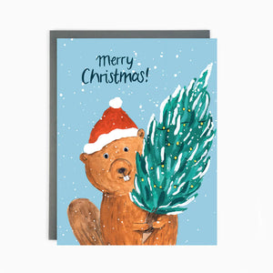 Holiday Beaver Card