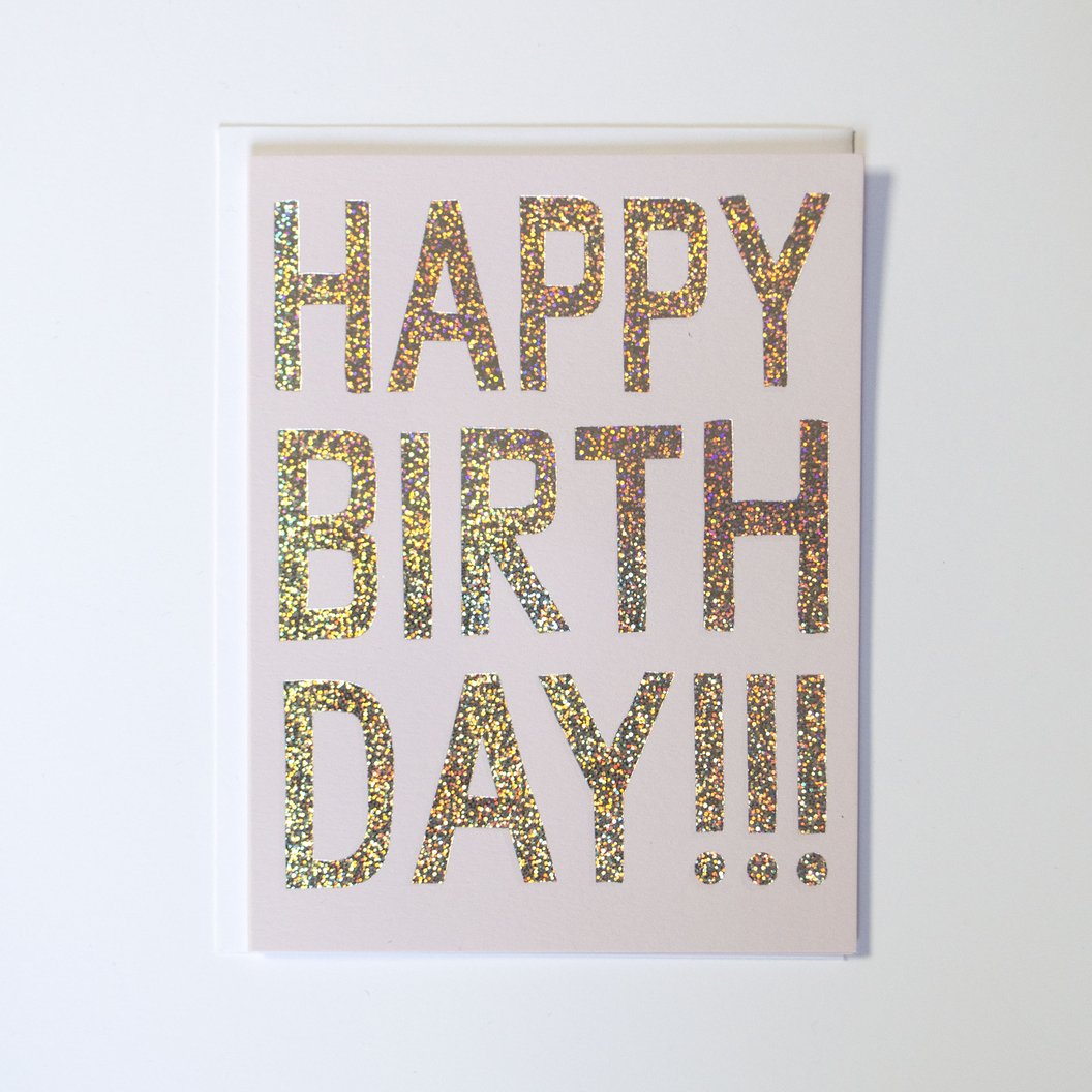 Glitter Hologram Birthday Card