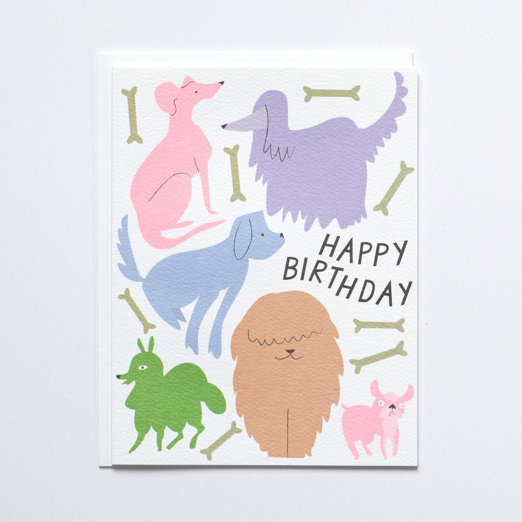 Dogs, Dogs + More Dogs Birthday Card