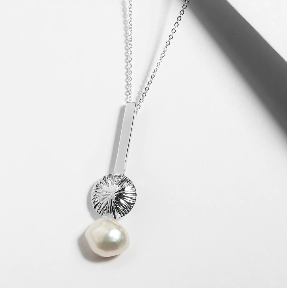 Nina Sterling Silver + Pearl Necklace