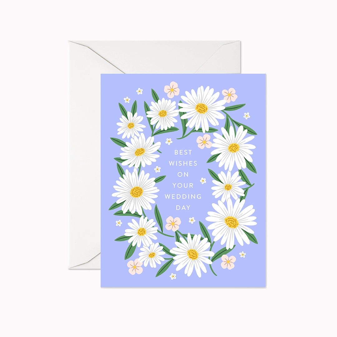 Best Wishes Wedding Daisies Card